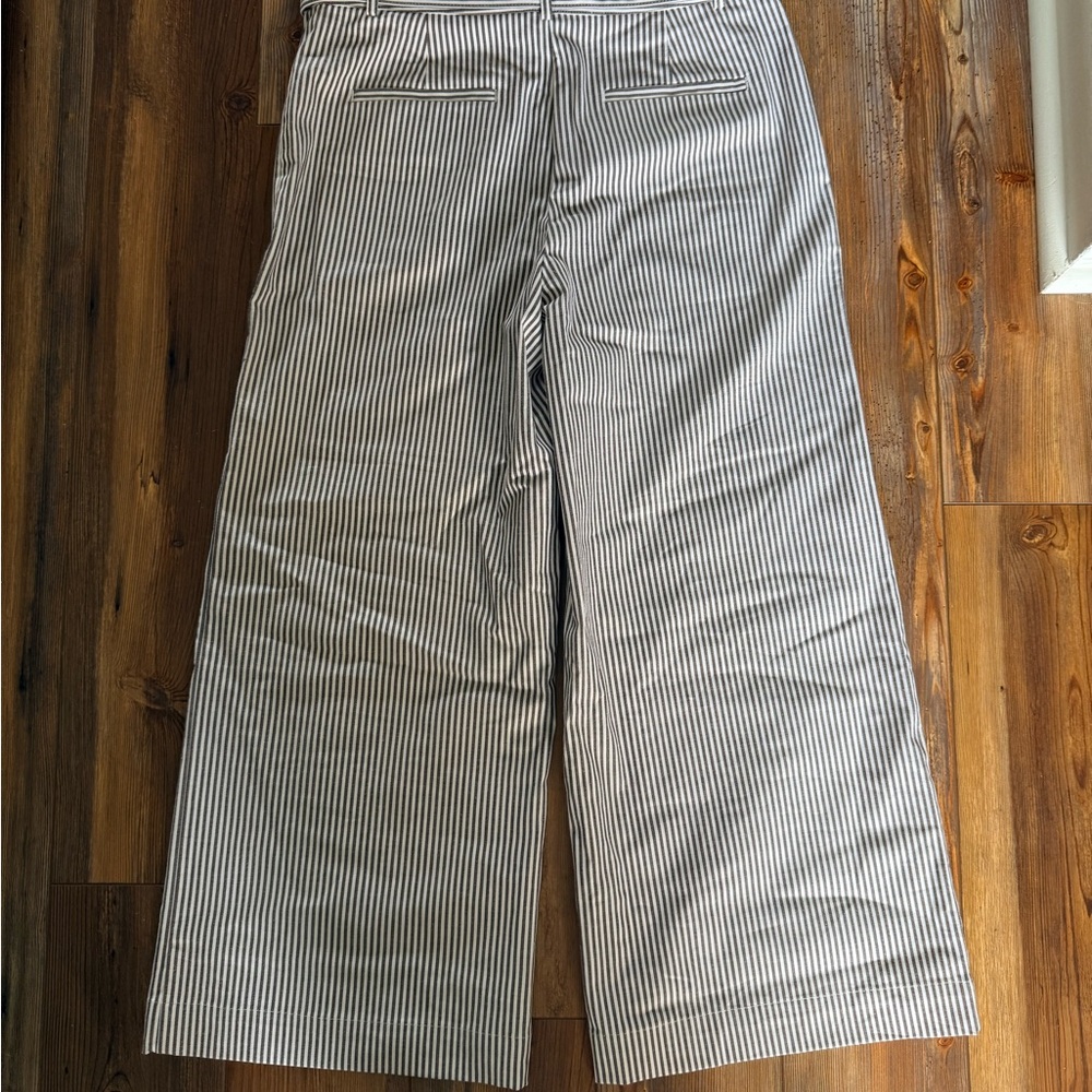 NWT LOFT Brown and White Striped Wide Leg Pants - Picture 3 of 4
